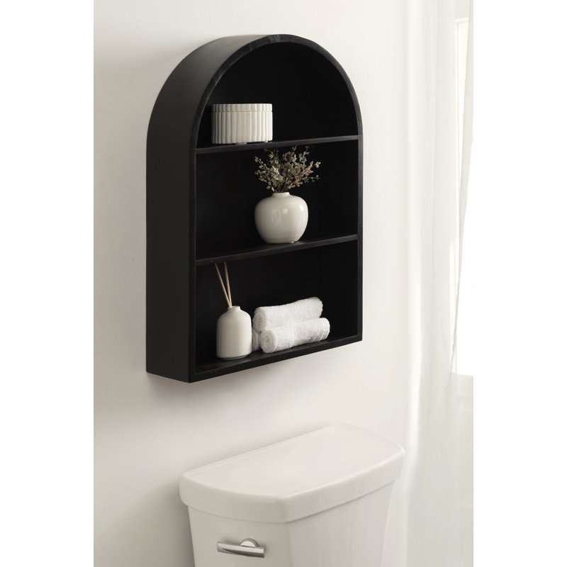 Tablette de rangement murale arquée Arcott, Noir