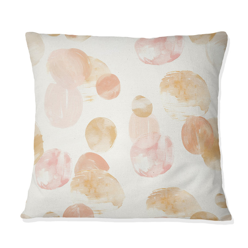 Coussin rose et orange Boho Circles I - Boho, H 18 po x l 18 po