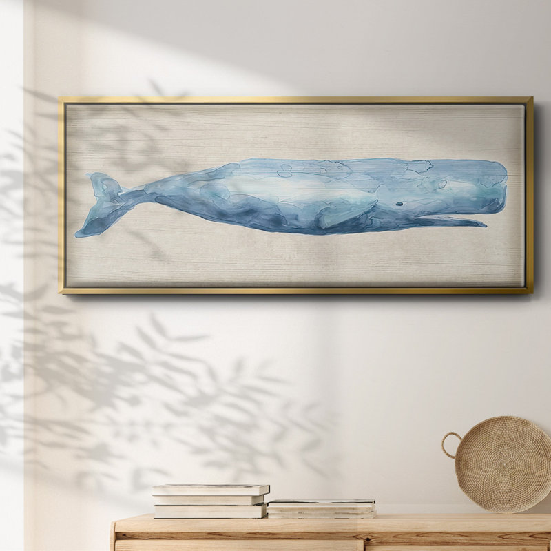 Baleine rustique I - toile encadrée, H 20 po x l 50 po