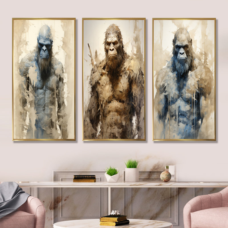 Angry Bigfoot, Cadre flottant doré, H 28 po x l 36 po