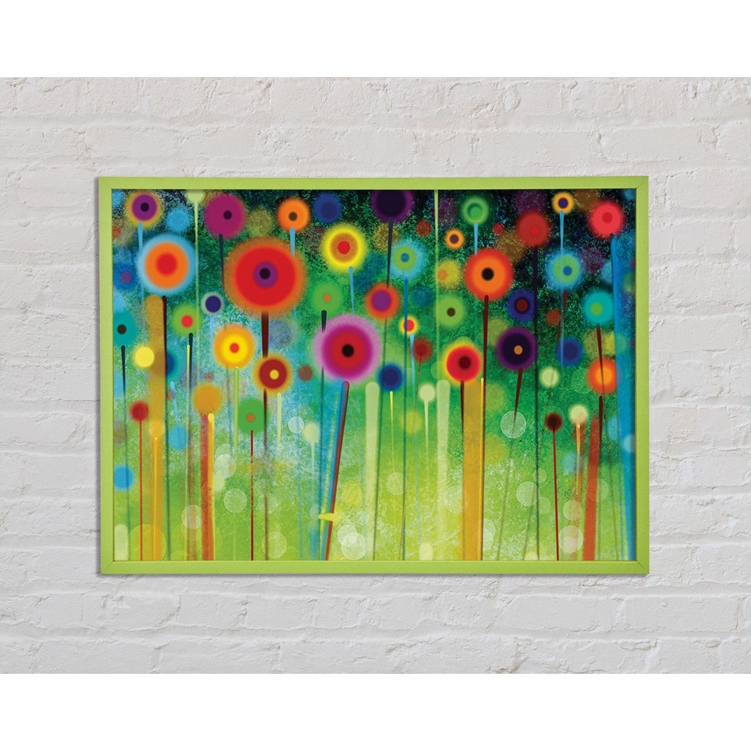 Gerahmtes Leinwandbild Psychedelic Flower Garden 2