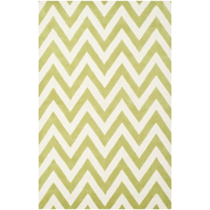 Sanyla Hand Tufted Wool Chevron Rug, Rectangle 2'6" x 4'
