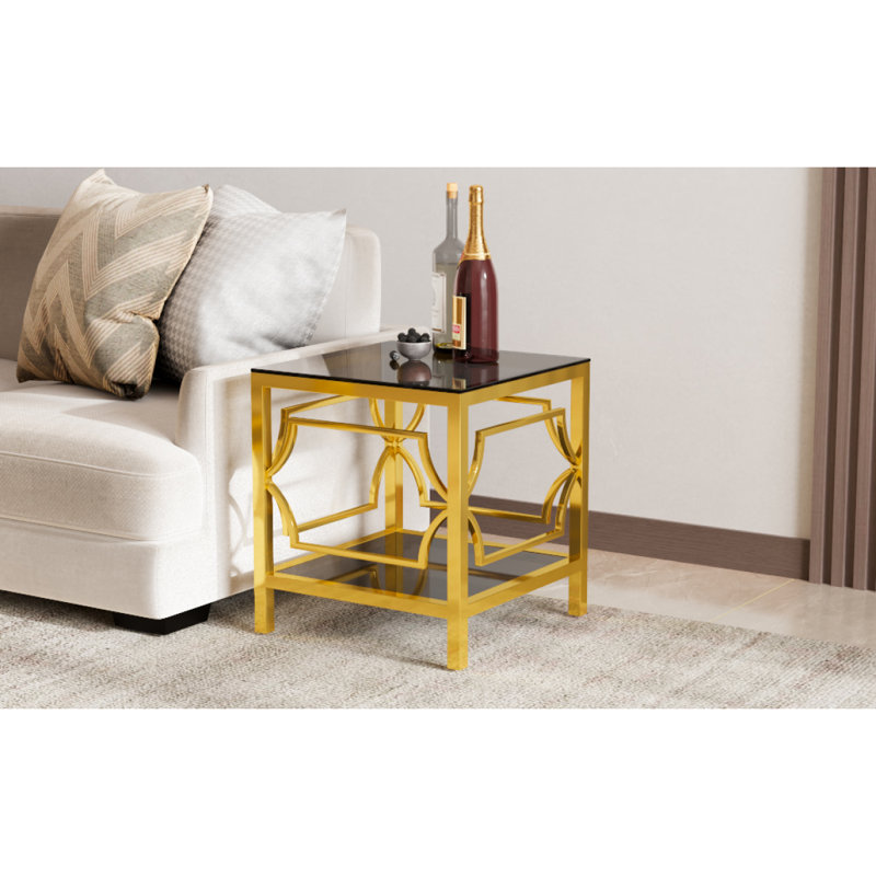 Table d'appoint 19,7 po Modern Gold, Black/Gold