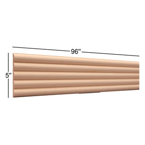 Square Reeded Molding Ornamental Mouldings Reeded Hardwood 5 H x 96 W Accent Moulding ...