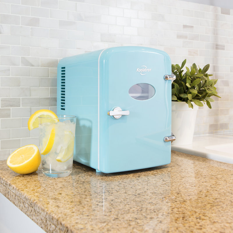 Koolatron 4.2 Qt. Countertop Portable Mini Fridge Retro Style, Teal