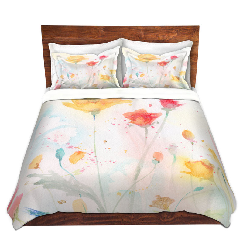 Ensemble de housse de couette en microfibre DiaNoche par Sheila Golden - Poppy Festival
