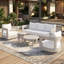 Ensemble de conversation d'extérieur en aluminium avec coussins Sunbrella 5 pièces Frances-1321603705