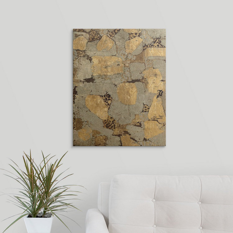 « i », impression Gilded Stone Gold, H 30 po x l 24 po x P 1,5 po, Toile