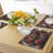 Polyester Vermilion Dark Magenta Rectangle Placemat