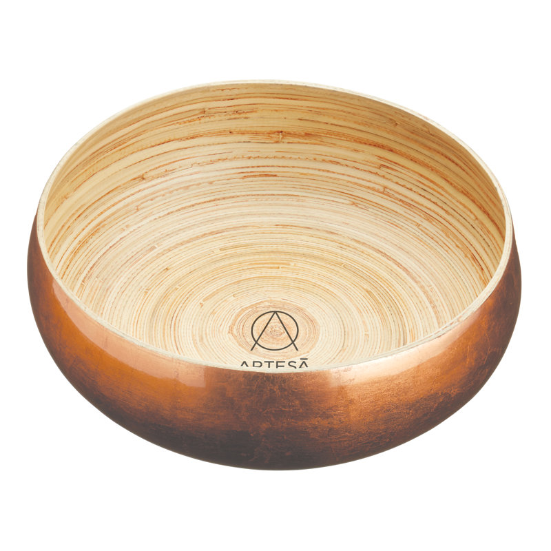  Artesà Bamboo Serving Bowl Set with 2x Bamboo and Copper Serving Bowls