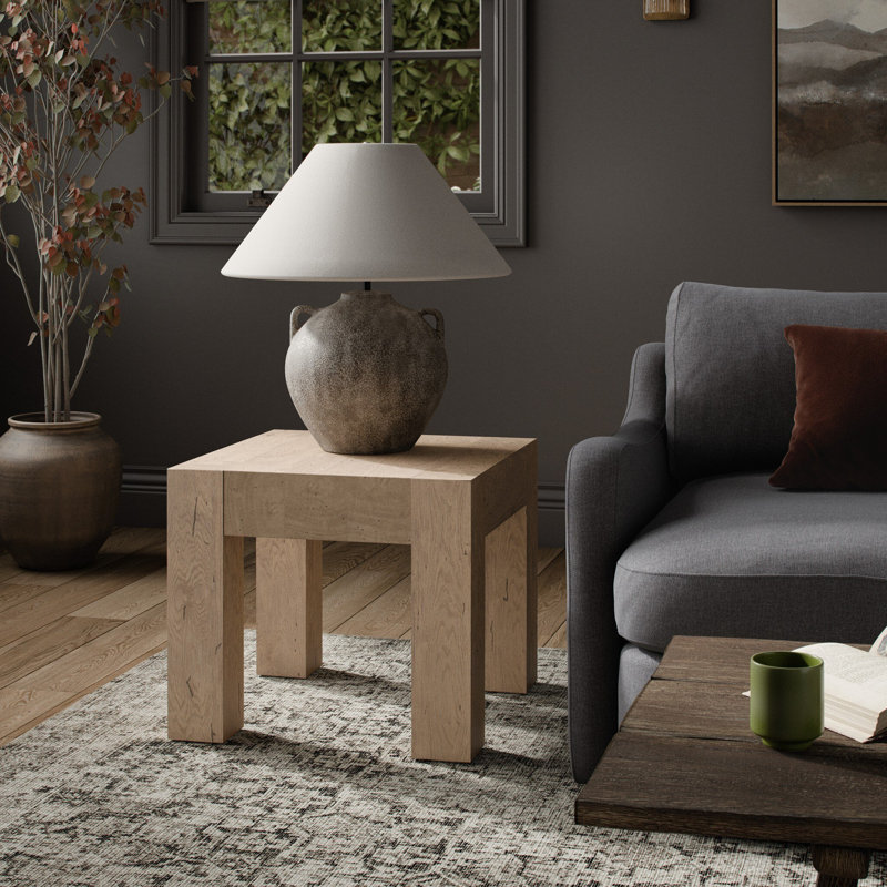 Abaso End Table, Ebony Rustic Wormwood
