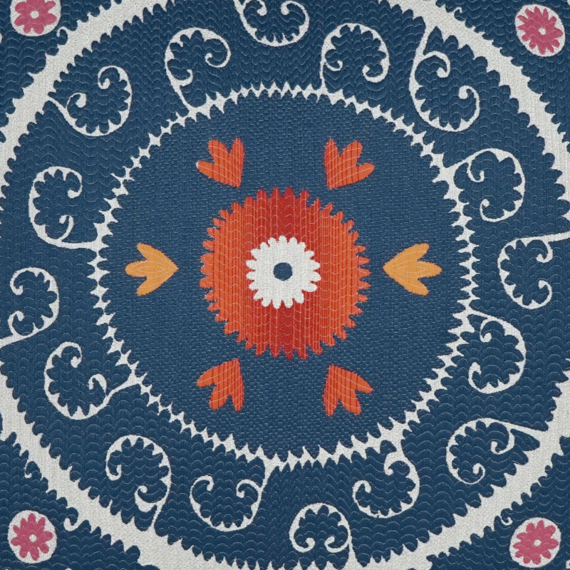 Suzandozi Square Pillow Cover & Insert, Denim, 24"H x 24"W