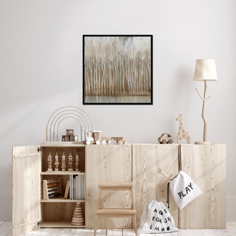 Whispering Trees II by Timothy O' Toole - Painting on Canvas, Black Framed Paper Print, 80cm H x 80cm W