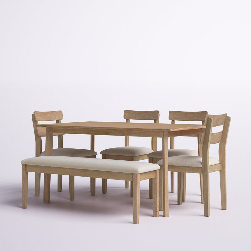 Laurel Foundry Modern Farmhouse Whipkey 6 - Person Solid Wood Dining ...