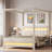 Canopy Platform Bed With Upholstered Headboard And Led Lights