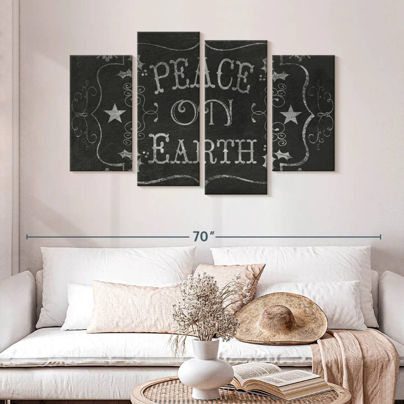 Tableau noir Lelend Peace On Earth, H 32 po x l 52 po