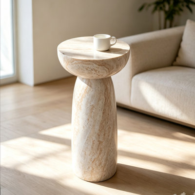 Natural Stone Patio Side Table