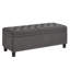 Banc de rangement en lin gris foncé avec boutons élégants-2041242339