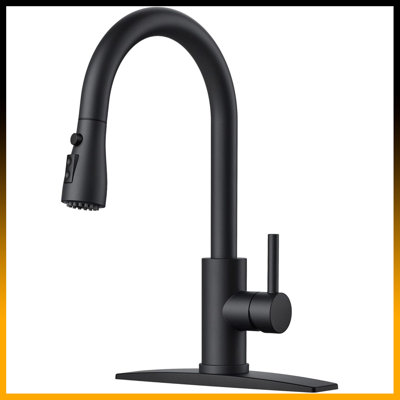Stainless Steel Pull-Down Kitchen Faucet – High Arc, 3 Modes, with Soap Dispenser