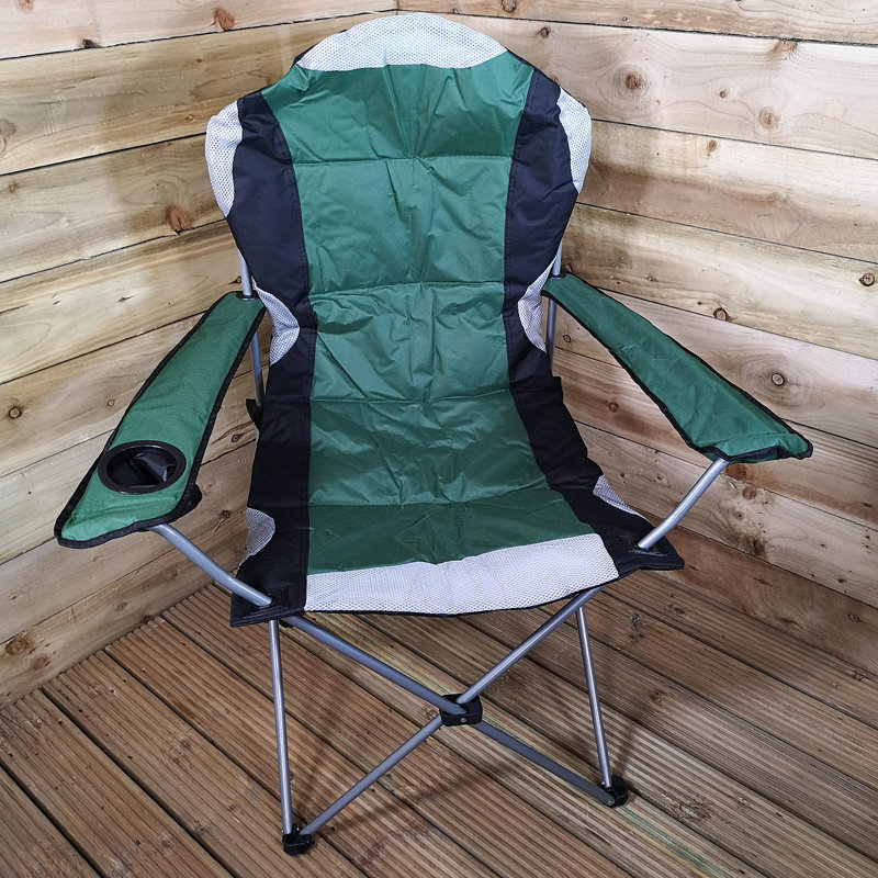 Bulkley Luxury Padded High Back Folding Outdoor / Camping / Fishing Chair, Green
