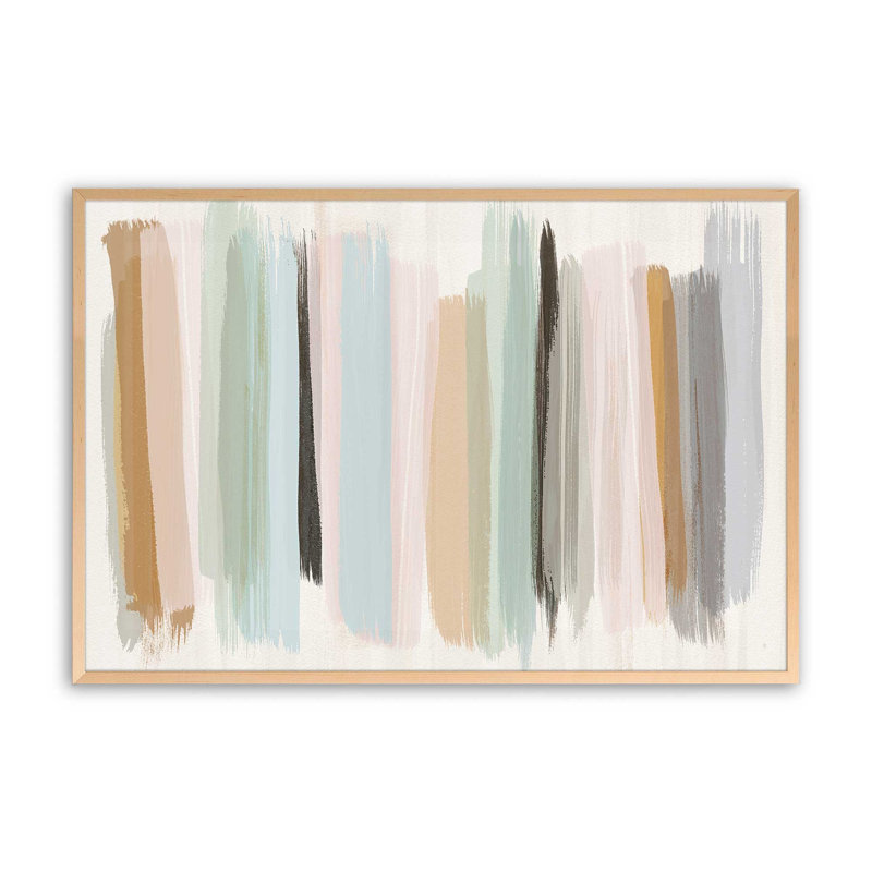 Imprimé panache pastel, H 17 po x l 21 po x P 1,25 po, Papier avec cadre photo érable brut