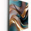 Or liquide et turquoise Tender Wave Harmony - formes abstraites très grandes horloges murales-99637858