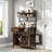 Multi-use Natural Cat Litter Box Hosue With 2 Flip-down Doors, 2 Storage Drawers And Metal Filter