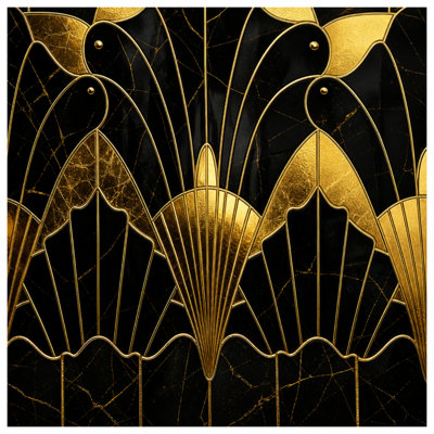 Gold Art Deco Motif Comforter