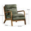 65.5cm Wide Modern Solid Wood Frame Upholstered Armchair with Lumbar Support Pillow-1768888495