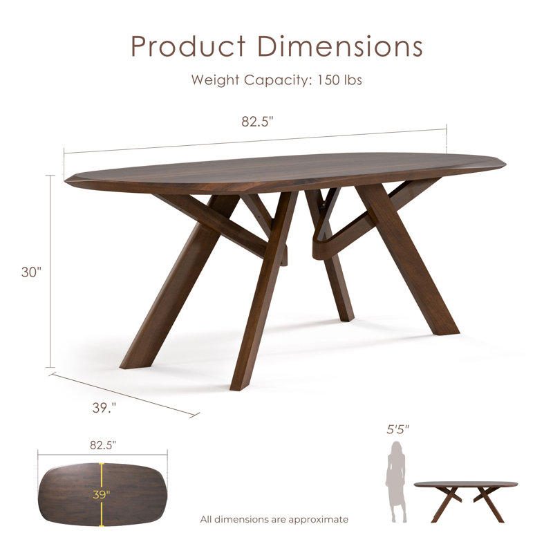 Rozella Solid Wood Dining Table, Brown