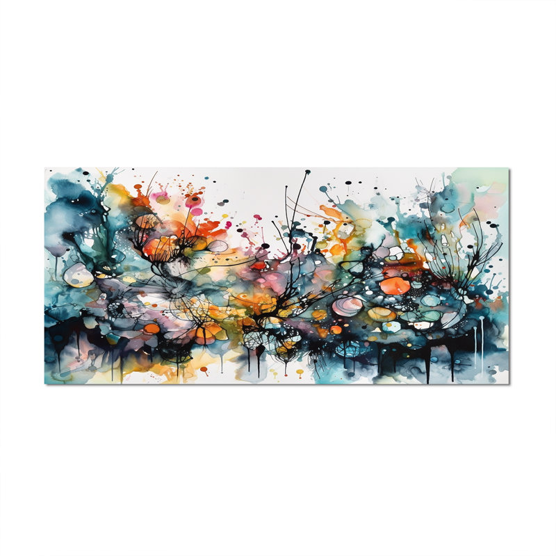 «Boho Dance II» captivant - art mural abstrait pour le salon, Toile tendue, H 28 po x l 60 po, No Frame