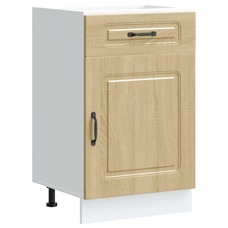 Pieds réglables en bois d'ingénierie vidaXL, Chêne sonoma, H 32,09 po x l 19,69 po x P 18,11 po