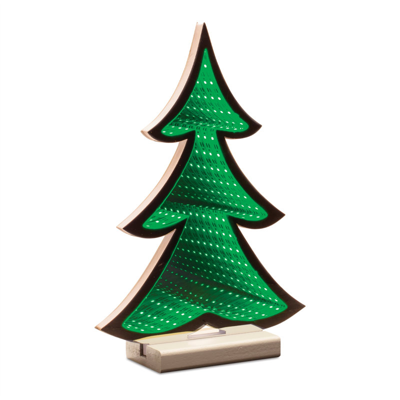 Arbre de Noël décoratif en acrylique vert 12 "avec DEL