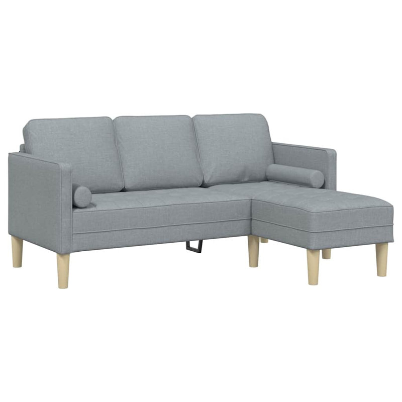 Ensemble de canapé avec coussin vidaXL 2 pièces en polyester gris clair, Gris clair