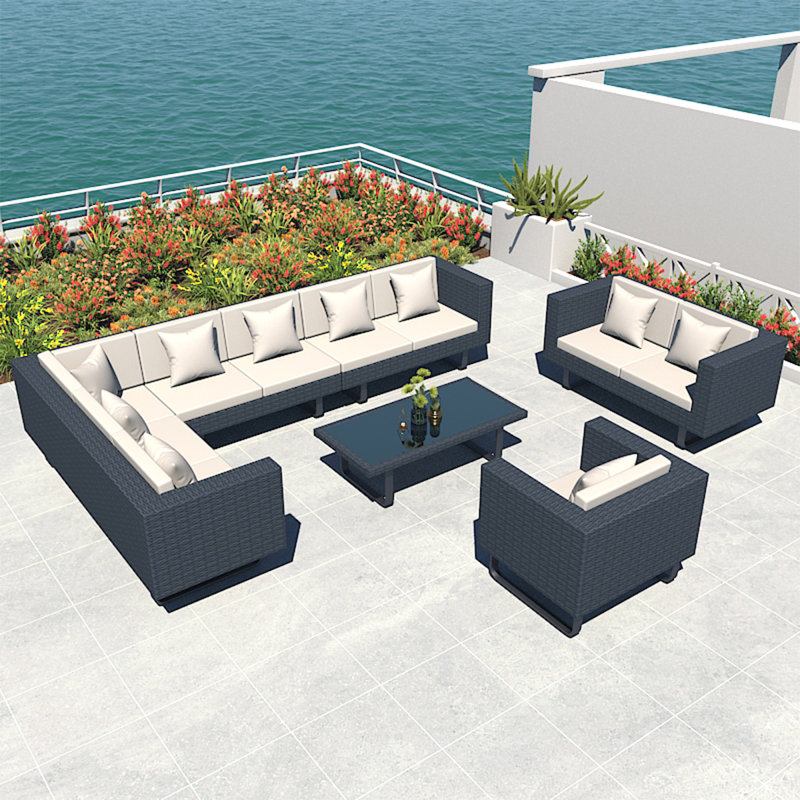 Kystin 10 - Person Patio Conversation Set with Cushions