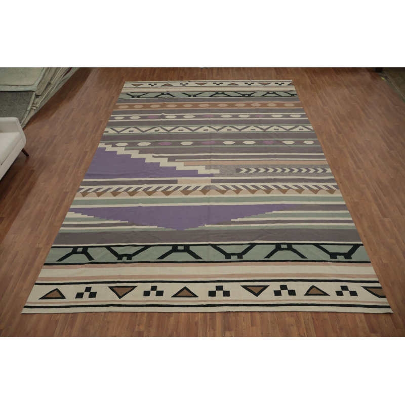 Tapis rayé en laine Kilim