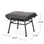 Table d'extérieur moderne gris - largeur de l'emballage de 20,5 po, fer et plastique, coussins d'eau, polyvalent, assemblage nécessaire en fer et en plastique, H 23,55 po x l 18,17 po, H 14,94 po, coussins avec attaches, polyvalent
