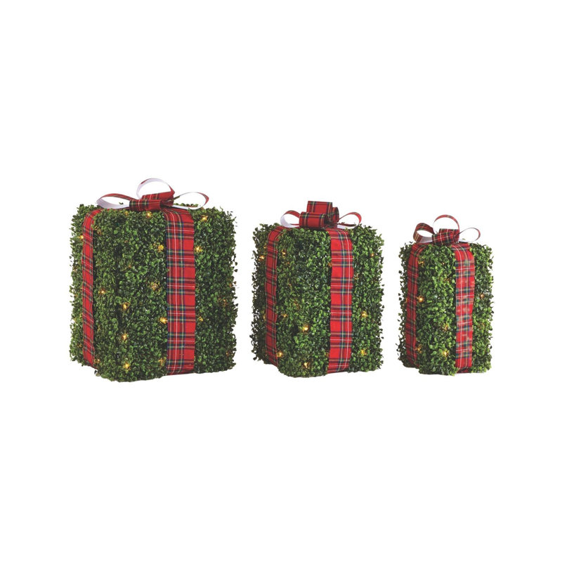 3 Piece Gift Boxes Lighted Display Set