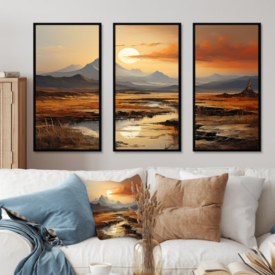 Volcano Volcanic Vista - Volcano Canvas Art Set