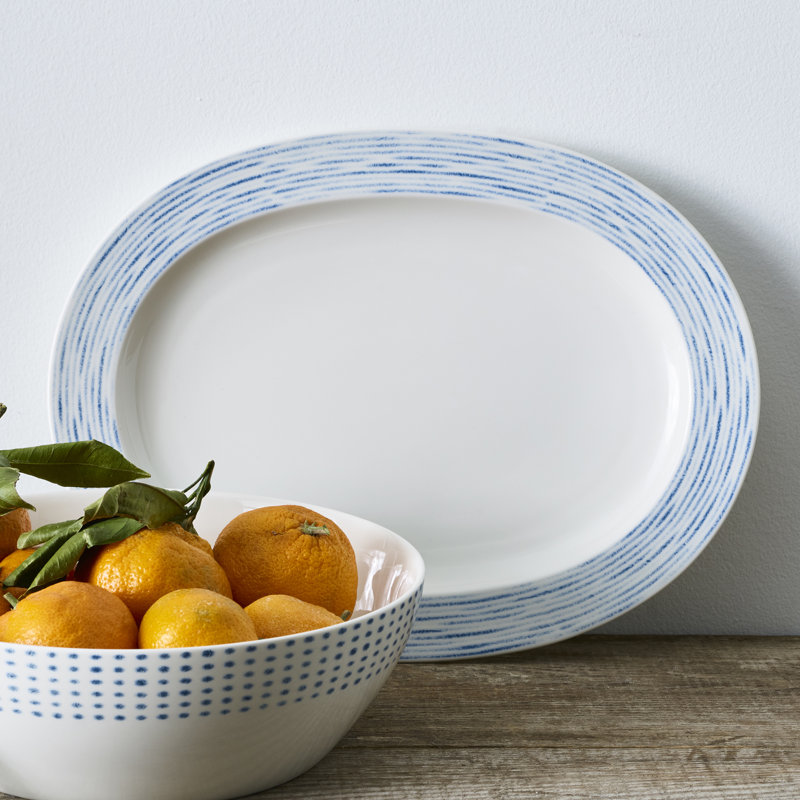 Plateau hamac Noritake, 14 po, Bleu