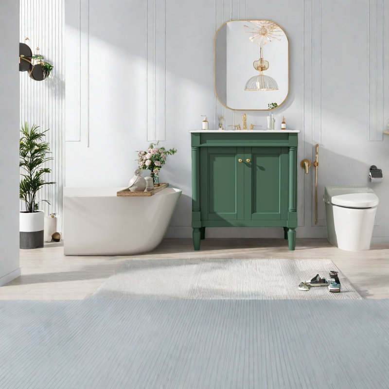 Meuble-lavabo et lavabo en bois