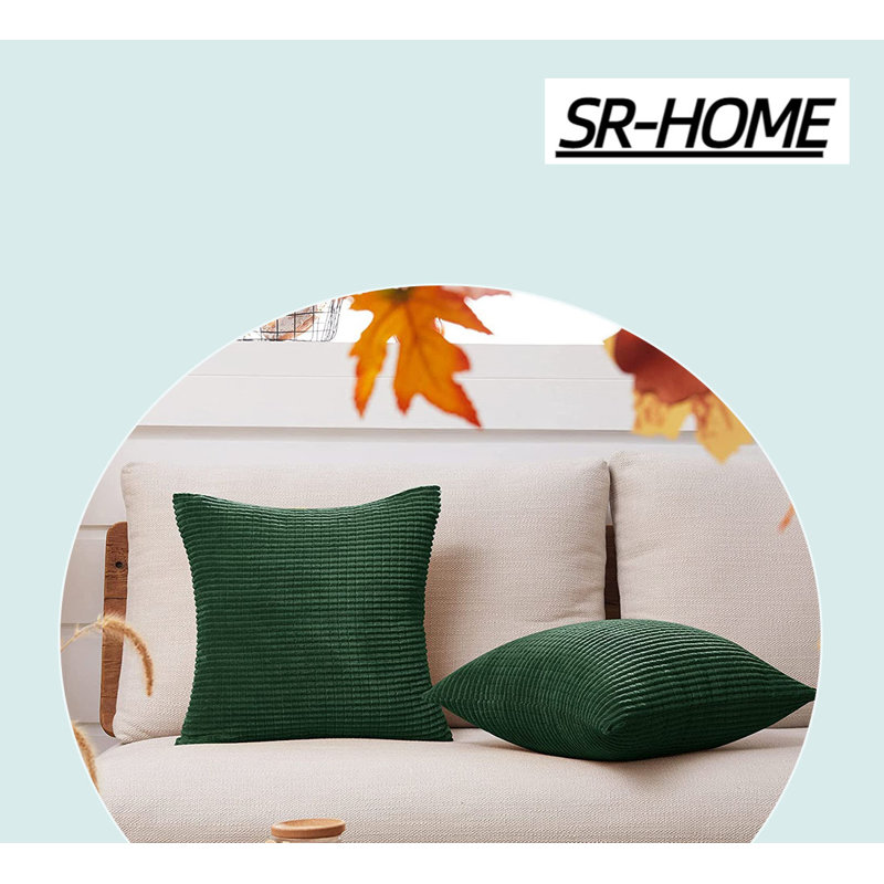 Moss Green Corduroy 20'' Euro Pillow Covers Set