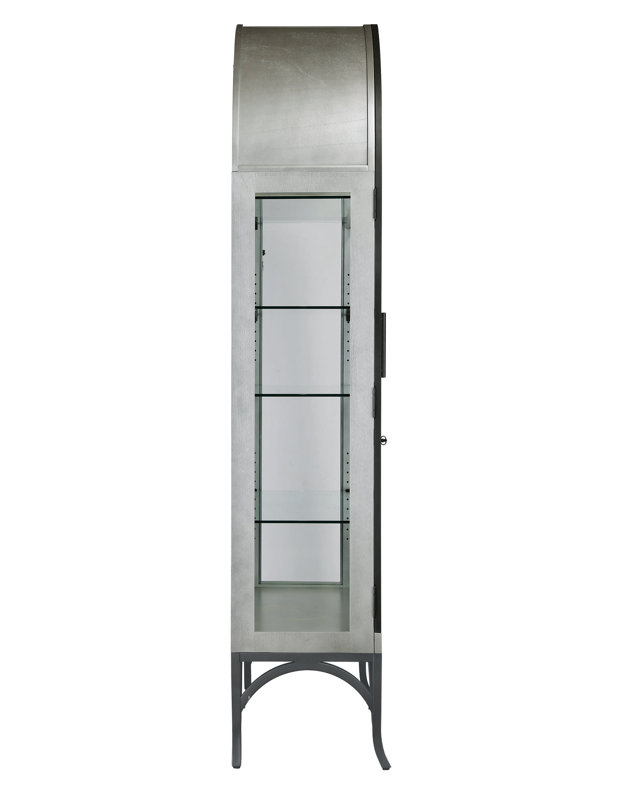 Ramona Lighted Curio Cabinet, Burnished Sliver