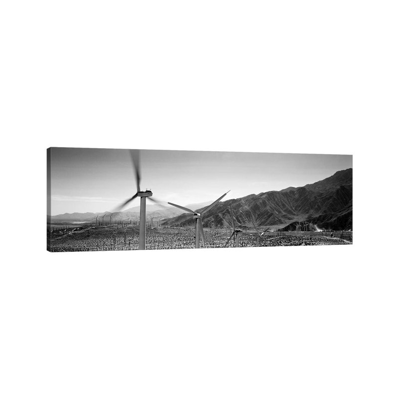 Wind Turbines On A Landscape - Wrapped Canvas Panoramic Print, 182.88 cm H x 60.96 cm W x 3.175