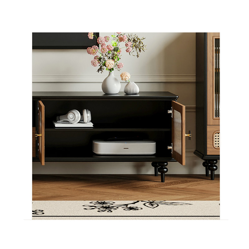 Combinaison de table basse de style moderne avec meuble télé, Brun foncé
