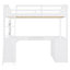 Lit mezzanine double avec bureau de rangement, chambre à coucher moderne en bois aggloméré blanc