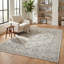 Tapis à motif oriental gris / beige 7 pi x 10 pi (6 pi 7 po x 9 pi 6 po) de style branche de tapis Rasan, tapis contemporain, à poils moyens et résistant aux taches-1464407932