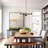Grisella 5-Light Modern Linear Shaded Chandelier  with Seeded Glass