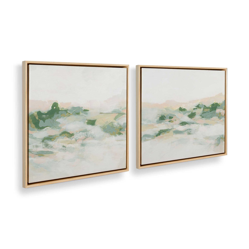 Ensemble de 2 pastel sauvage, H 33 po x l 66 po, Cadre américain en érable flottant