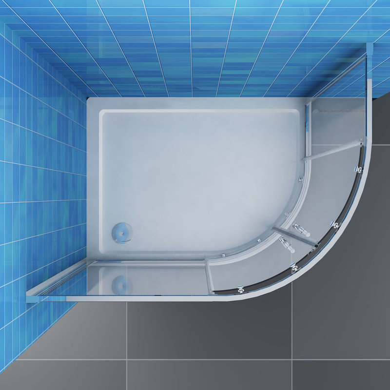 Boulemane Offset Quadrant Shower Enclosure, 185 cm H x 100 cm W x 90 cm D